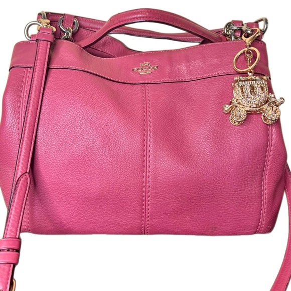 Coach Handbags - COACH  Lexy Pebbled Rose Leather Shoulder Bag